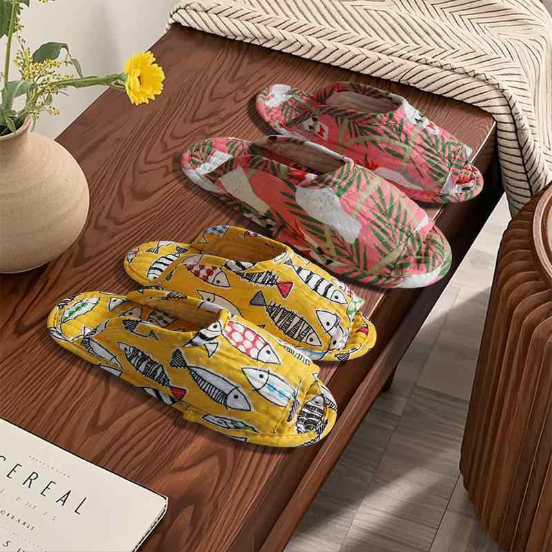 スリッパ レディース ルームシューズ 布製 春夏 秋冬 滑り止め 静音 花柄 室内履き かわいい おしゃれ 女性用 婦人 35-38サイズ