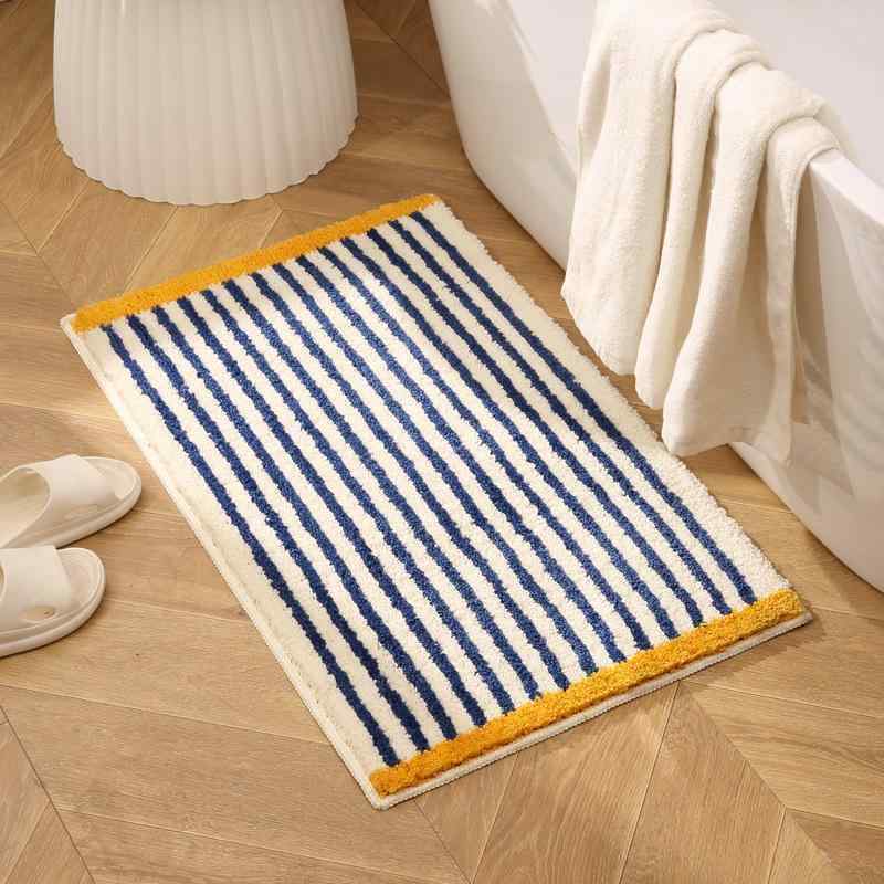 マット 玄関マット バスマット 浴室マット 吸水速乾 滑り止め ポリエステル 植毛 ストライプ 幾何学模様 花柄 かわいい 寝室 書斎 キッチン 浴室 ベランダ 40x60cm 50x80cm