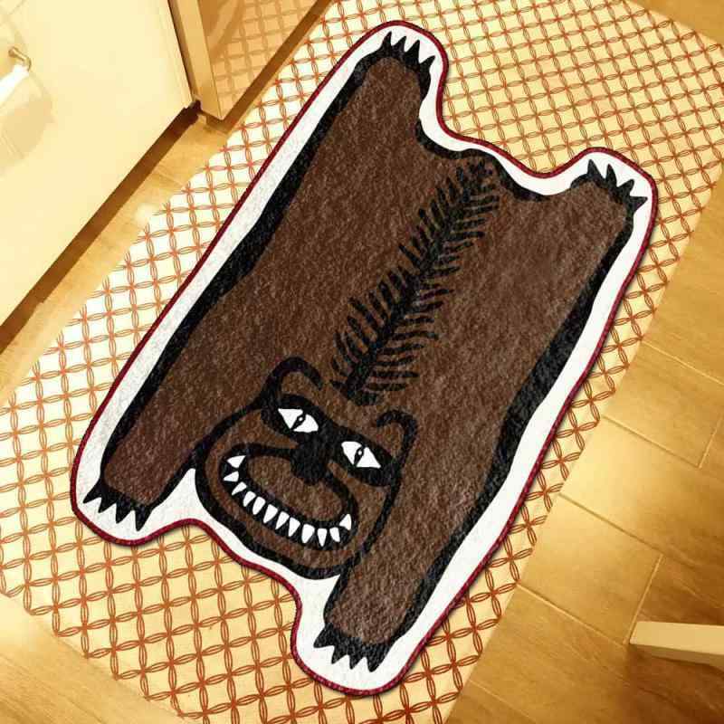 ラグ カーペット 絨毯 じゅうたん マット 敷物 かわいい おしゃれ 個性的 アニマル ベアー 熊 ポリエステル 寝室 リビング チョコレート色 長方形 80 160cm 100 160cm 120 160cm 150 200cm カスタムサイズ