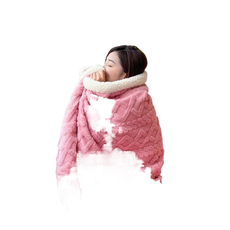 毛布 ひざ掛け レディース 秋冬 オフィス 珊瑚マイヤー ブランケット 肩掛け 膝掛け 無地 大判 厚手 ポリエステル ピンク系