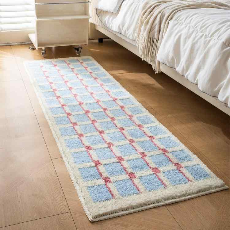 マット 浴室 レディース 吸水 速乾 ポリエステル 格子柄 玄関 寝室 ベッドサイド 40x60cm 50x80cm 40x120cm 50x160cm