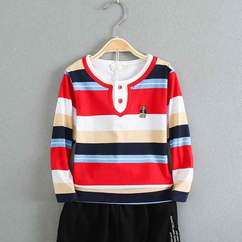 Tシャツ キッズ 長袖 春秋 綿 ストライプ トップス 子供服 男の子 女の子 襟付き カットソー 通園 通学..