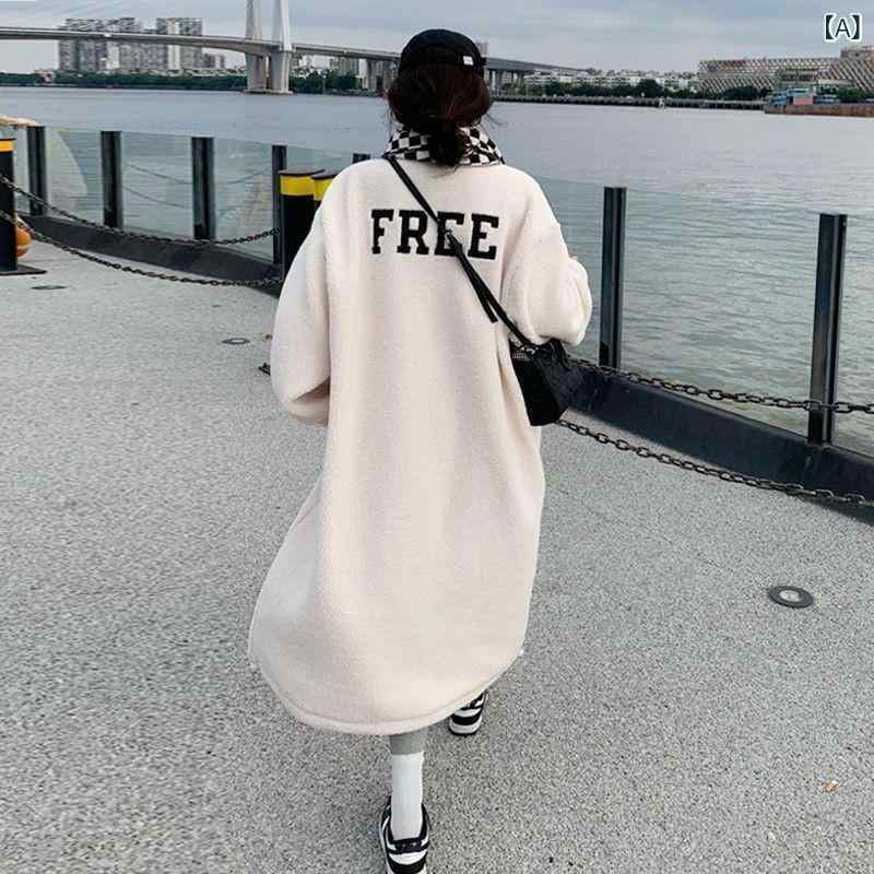 フリース レディース 刺繡 立襟 ボア ジャケット コート 秋冬 ロング丈 暖か 厚手 アウター ポケット ゆったり かわいい ホワイト ブラック...