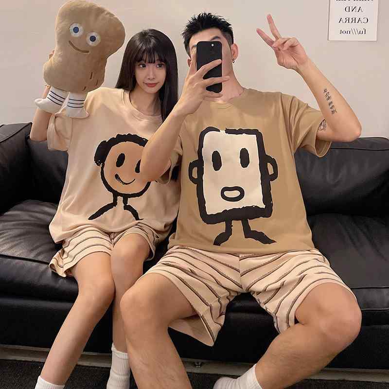 パジャマ レディース 春夏 半袖 短パン ルームウェア 上下セット カップ付き 女性用 メンズ 男性用 薄..