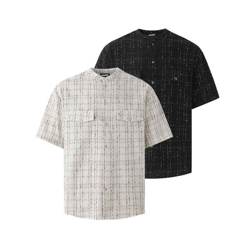 シャツ メンズ 韓国風 ストライプ柄 開襟 カーディガン 薄手 ポリエステル混紡 通気性 カッコいい カジュアル