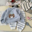 子供用ルームウェア 秋冬 パジャマ 上下セット 暖か 厚手 フリース 80 90 100 110 120 130 ピンク系 ブルー