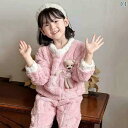 子供用パジャマ ベビー 男女兼用 フランネル 長袖 トップス ズボン 上下セット アニマル柄 ルームウェア かわいい 暖かい 秋冬