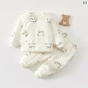 ベビー服 秋冬用 厚手 あったか 綿100% 新生児 肌着 セットアップ 男女兼用 動物柄 かわいい 保温 防寒