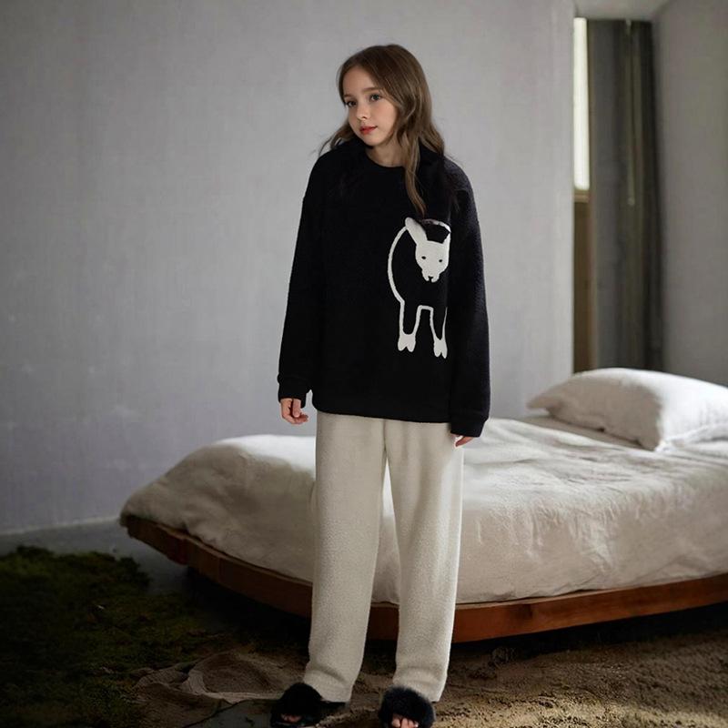 パジャマ レディース ガールズ 冬用 珊瑚フリース フラノ 大判サイズ ルームウェア 上下セット 厚手 暖..