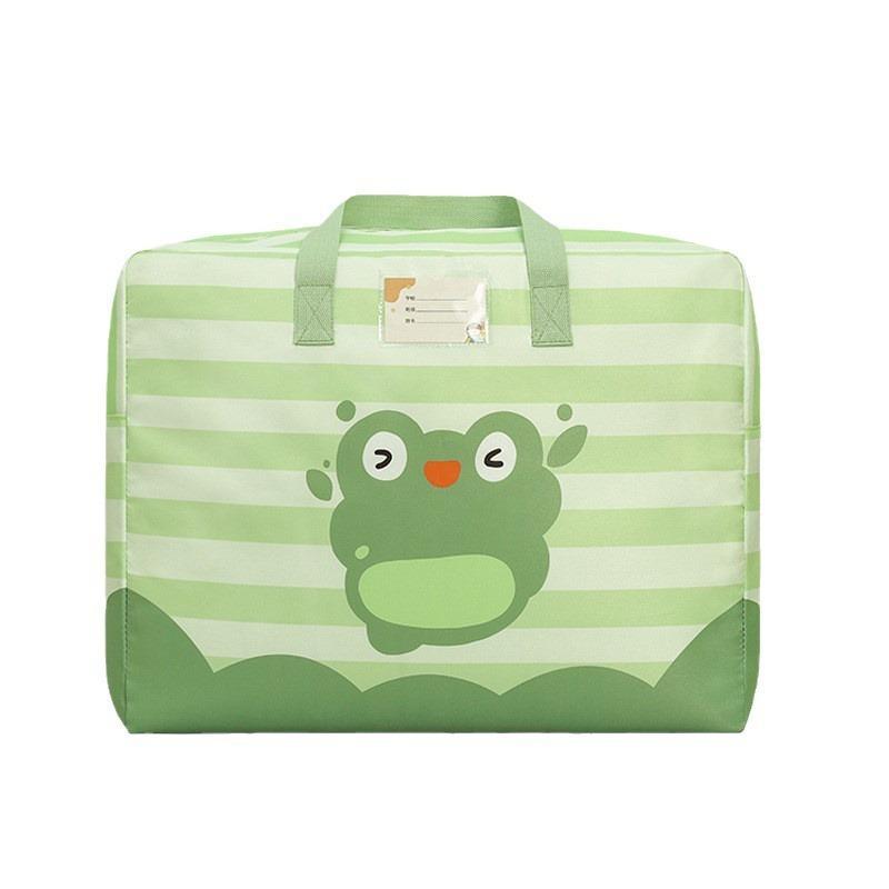 布団収納袋 子供用 大容量 衣類収納 整理袋 かわいい カートン 幼稚園 小学校 寝室 旅行用 草グリーン ..