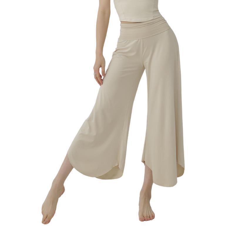 パンツ レディース 婦人服 ヨガパンツ ワイドレッグパンツ トレーニングパンツ 伸縮性 通気性 ポリエステル 直筒型 マカロンカラー ホワイト ブラック ブラウン