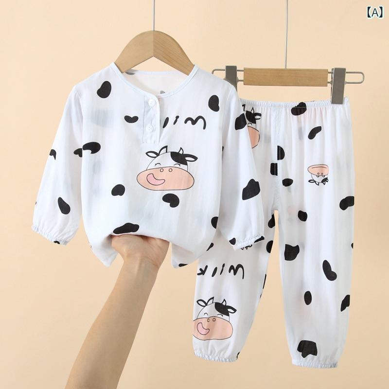 子供用パジャマ 春夏 長袖 綿 上下セット 男の子 女の子 コットン 薄手 蚊対策 ルームウェア 部屋着 アニマル柄 花柄 100 110 120 130 140 150