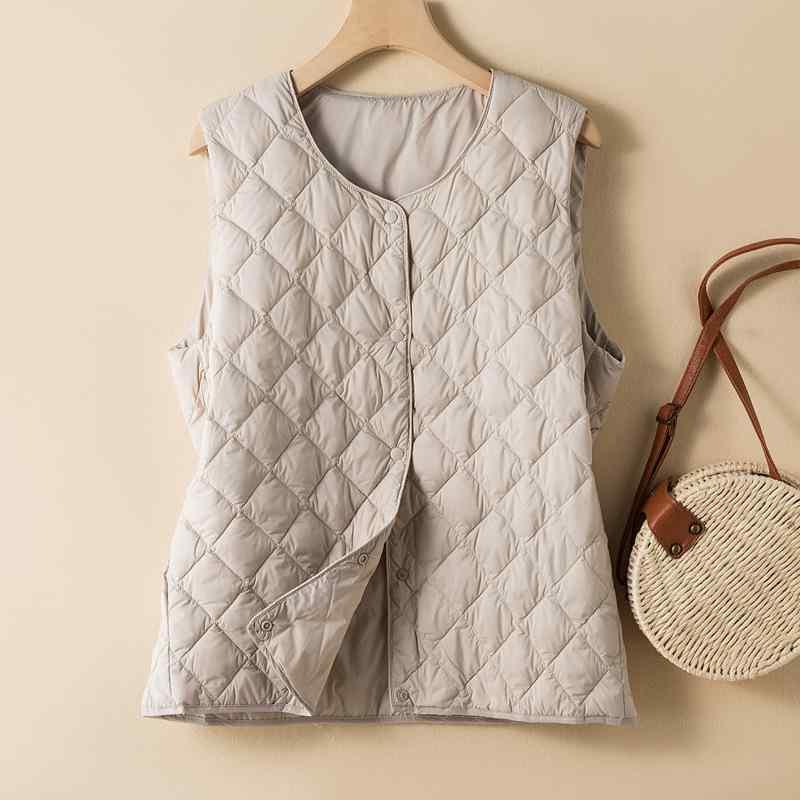 ベスト レディース 秋冬 ライトダウン 中綿入り あったか ベスト ラウンドネック ポリエステル ブラッ..