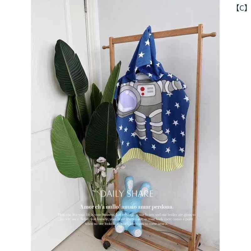 子供用バスローブ 子供用バスタオル 子供用プールタオル フード付きタオル ビーチタオル 吸水速乾 超 m..