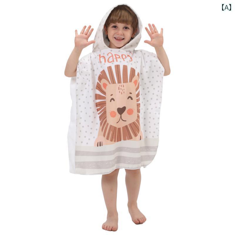 ベビー キッズ バスローブ 超極細繊維 子供用 バスタオル フード付き 吸水速乾 プール 海水浴 ビーチタ..