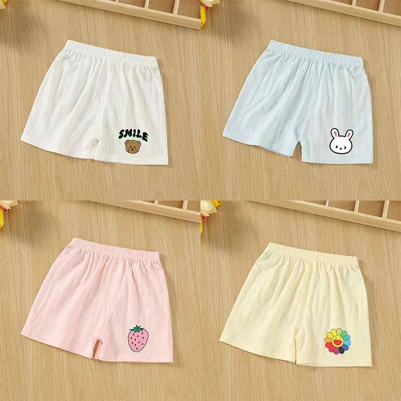ベビー 短パン ショートパンツ 女の子 夏 綿100％ 薄手 涼しい アニマル柄 ウエストゴム 幼児 73cm 80cm 90cm 100cm かわいい ピンク系 ブルー系 イエロー系