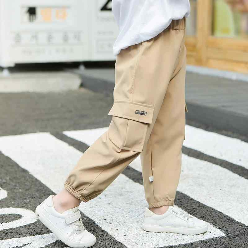 子供服 キッズ カーゴパンツ ロングパンツ 春秋 男女兼用 ズボン ポリエステル 無地 カジュアル ミリタ..