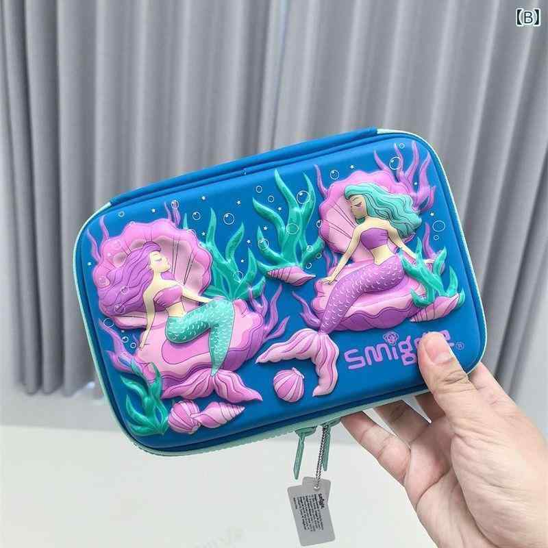 ペンケース 子供用 大容量 多機能 筆箱 文房具 かわいい 紫色 スイーツ柄 水色 人魚柄 サッカー柄 ハイ..