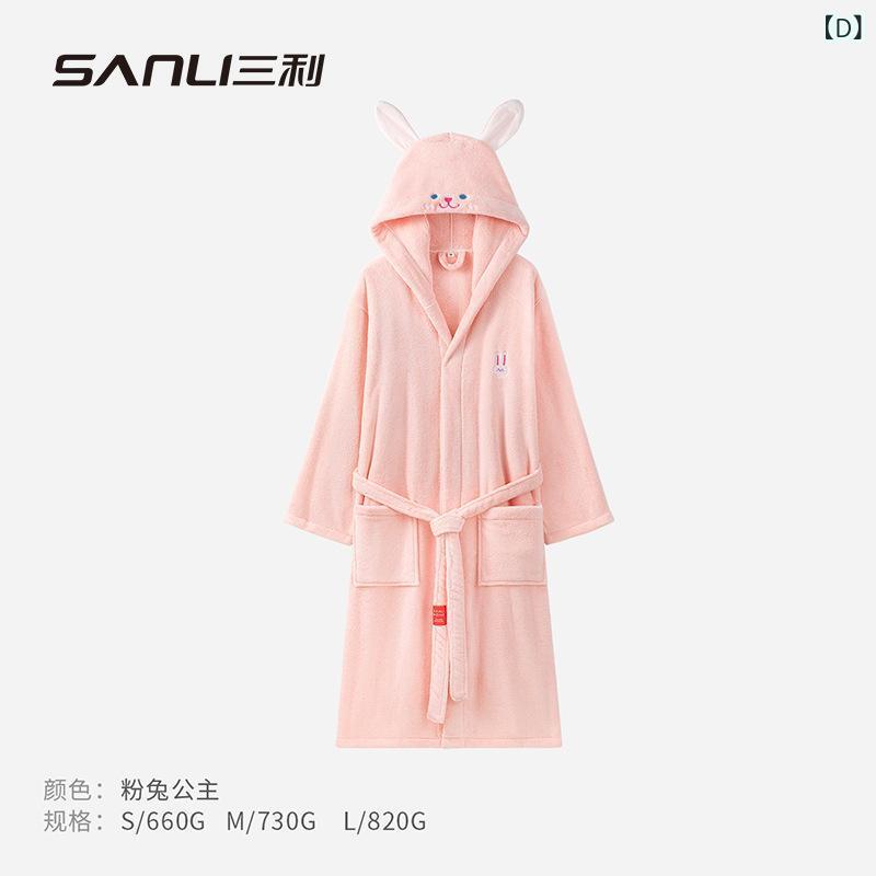 バスローブ 親子 レディース メンズ 子供用 フード付き コーラルベルベット 湯上がり着 春 男女兼用 ル..