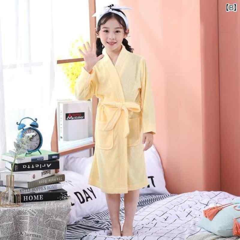 子供用浴衣 ガウン 子供 長袖 ベビー 厚手 吸水速乾 バスローブ 綿 男女兼用 キッズ ホテル 秋冬 春夏
