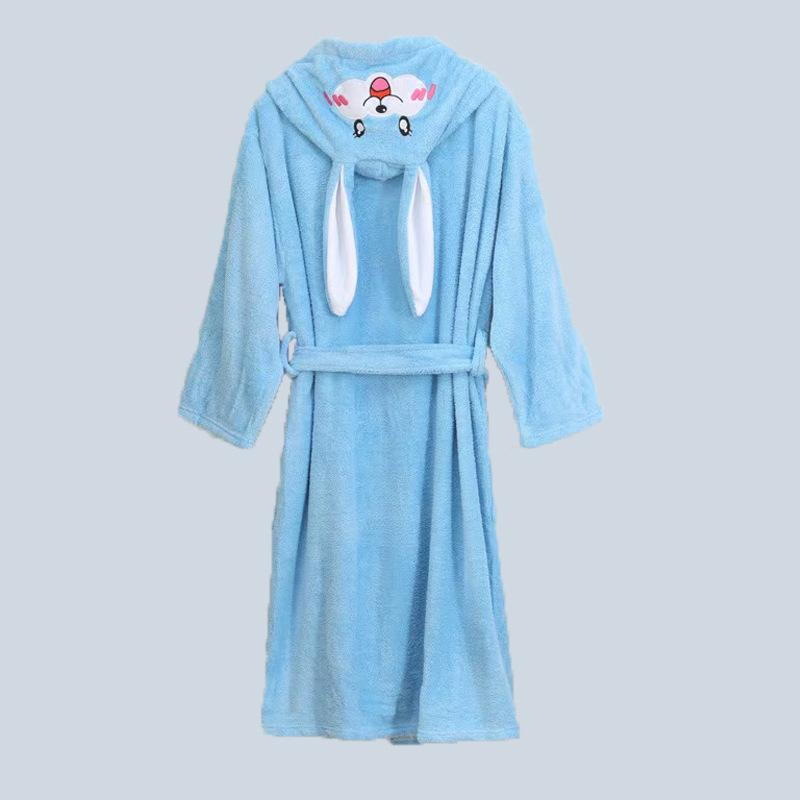 ベビー バスローブ ポンチョ 湯上りタオル コーラル フリース 厚手 うさぎ フード付き 秋冬 赤ちゃん ..