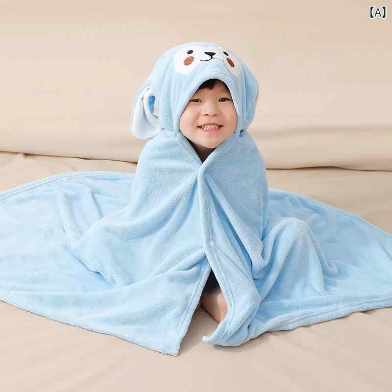 ベビー バスローブ ポンチョ フード付き 刺繡入り 厚手 子供用 珊瑚フリース 吸水性 70 140cm 88 150cm..