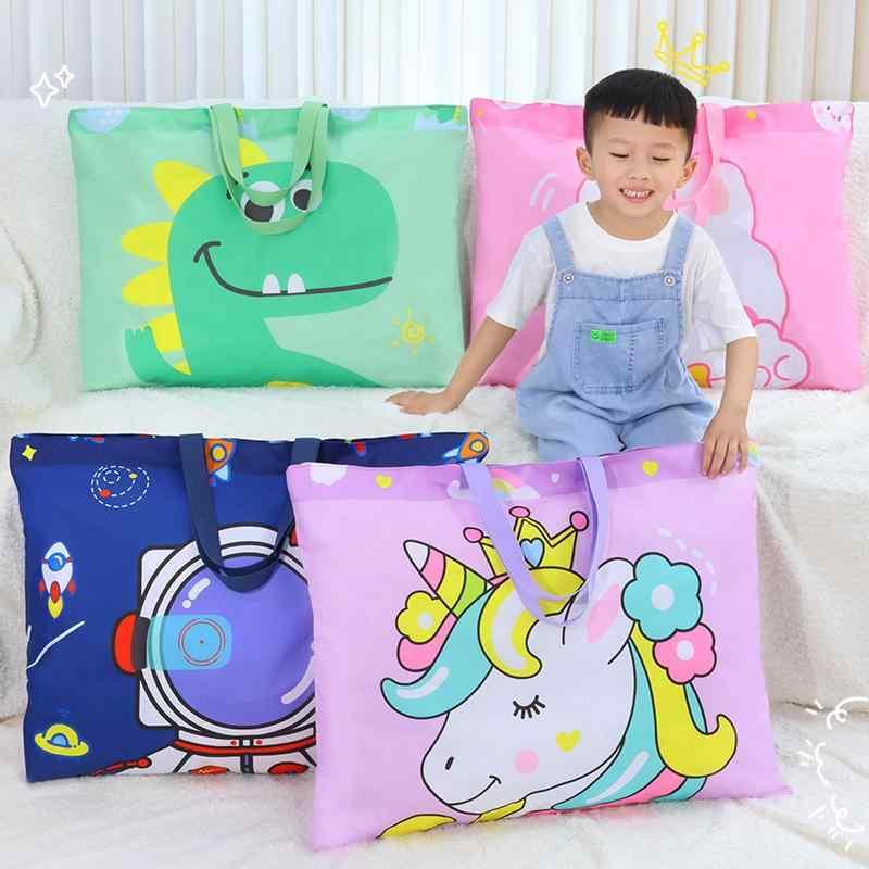 布団収納袋 キッズ 大容量 幼稚園 保育園 学生 衣類 コットン 布団 オックスフォード生地 丈夫 持ち運..