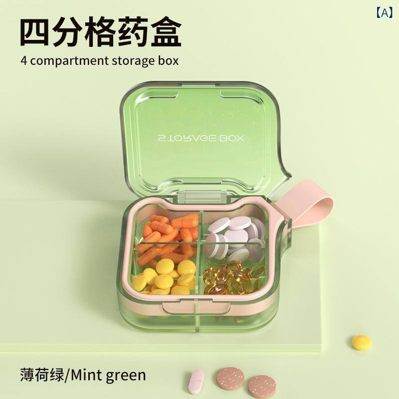 薬ケース 薬箱 携帯用 サプリメントケース ピルケース 薬入れ 小物収納 4仕切り 7仕切り ABS シリコン ..