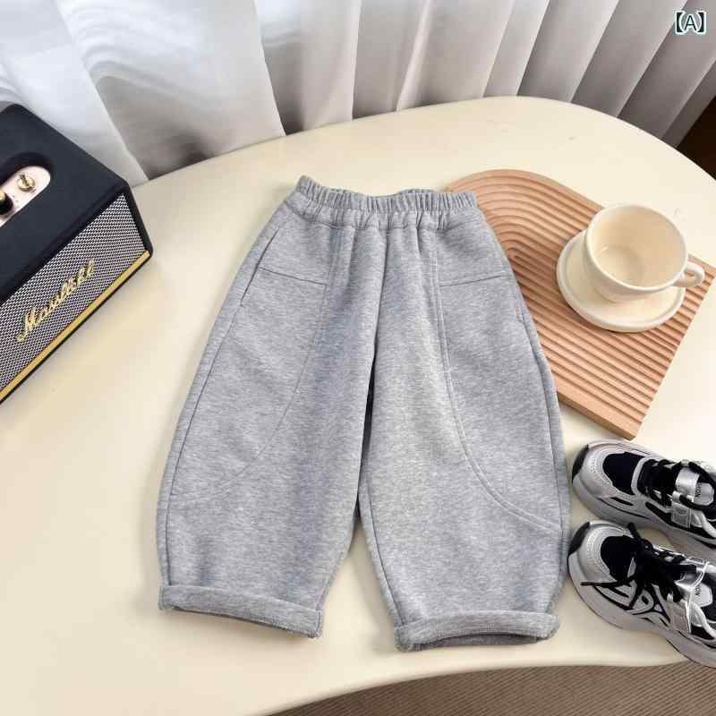 子供用パンツ 春物 男児 ベビー服 カジュアルパンツ コットン 100~140cm グレー