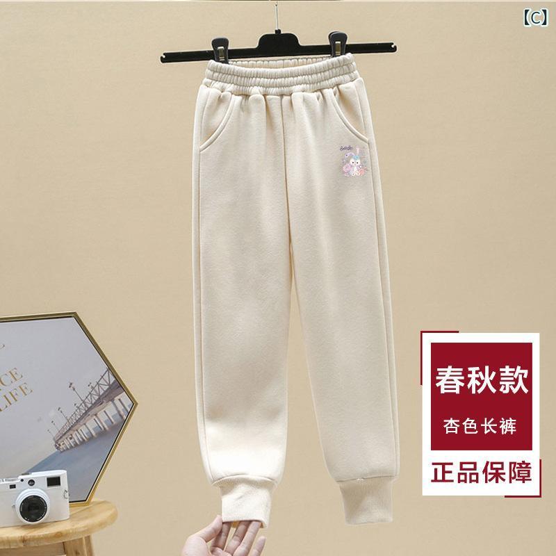 子供服 パンツ 春秋 ズボン 女の子 スポーツパンツ 中学生 長ズボン グレー ブラック ベージュ 無地 ガールズ 運動着 通学着