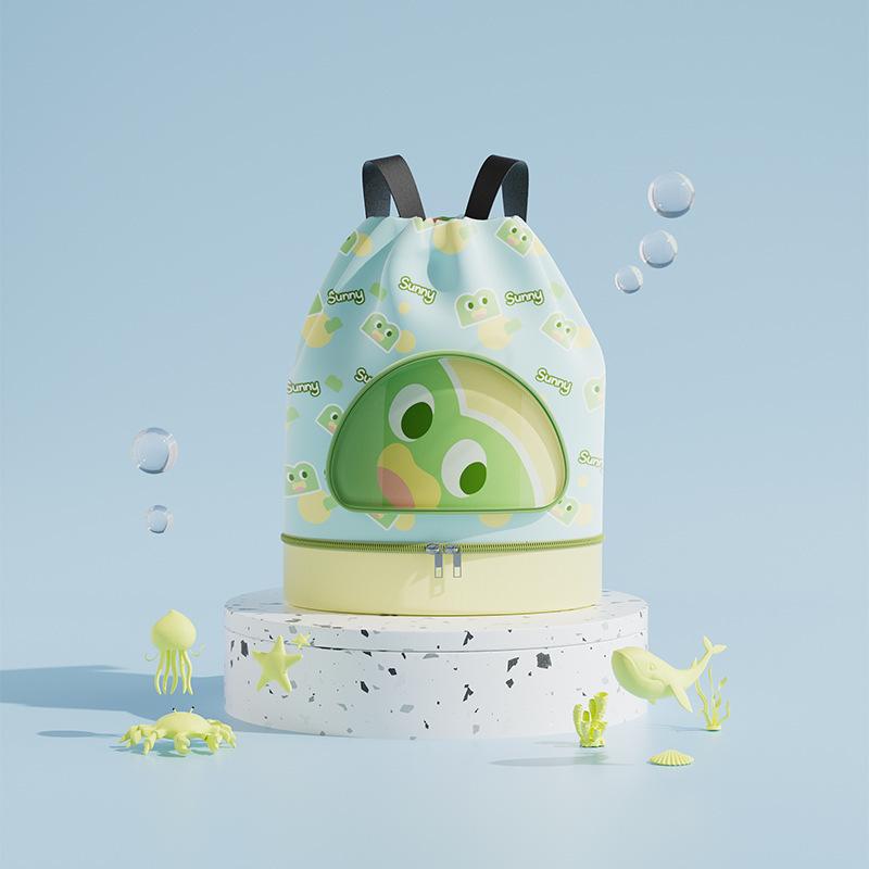 水泳バッグ キッズ 子供用 乾湿分離 シューズ収納 防水リュック サック ビーチ 巾着 洗面用具 収納 カ..