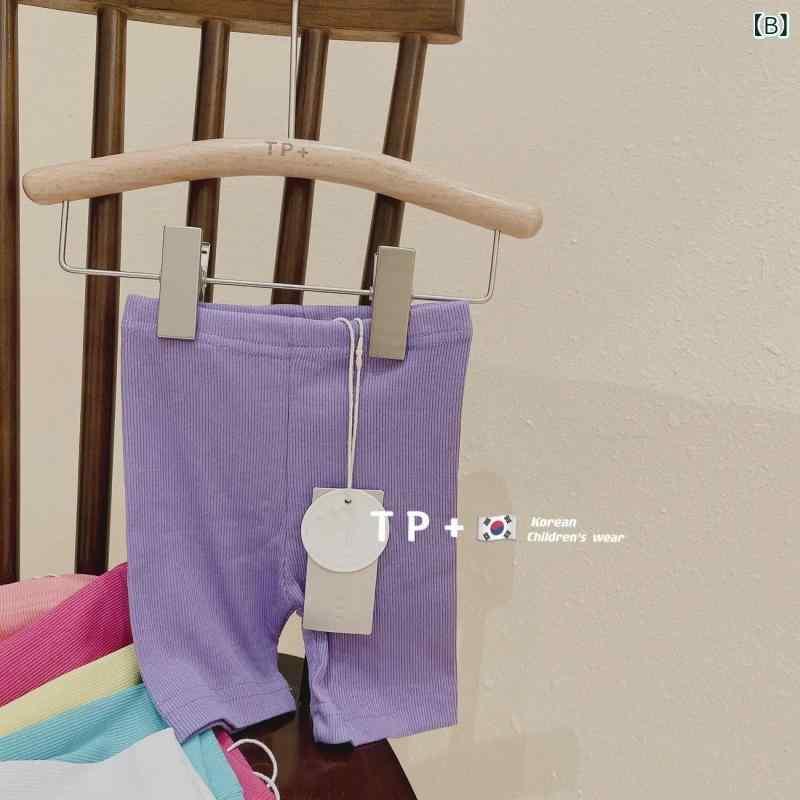 パンツ キッズ 女の子 ベビー 短パン 夏 綿混紡 キャンディカラー 無地 ハーフパンツ 5分丈 ミドルウエスト 80cm 90cm 100cm 110cm 120cm 130cm 140cm