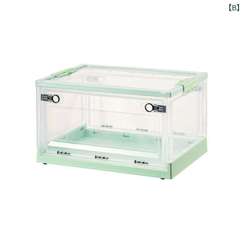 収納ケース ボックス フタ付き 透明 プラスチック 折りたたみ キャスター付き 衣類 玩具 書類 整理 大容量 多用途 防塵