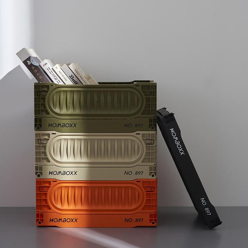 収納かご 折りたたみ式 アウトドア キャンプ 車載 収納ボックス 整理箱 インダストリアル 木蓋付き 多用途 ベージュ ブラック オレンジ グリーン