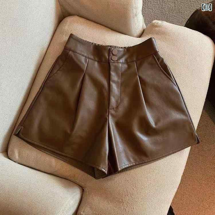 子供服 ショートパンツ ガールズ PUレザー 春秋 無地 カジュアル 中学生 高学年向け ファッション ウエストゴム ズボン 黒 コーヒー色 ベージュ 100cm 110cm 120cm 130cm 140cm 150cm 160cm 170cm