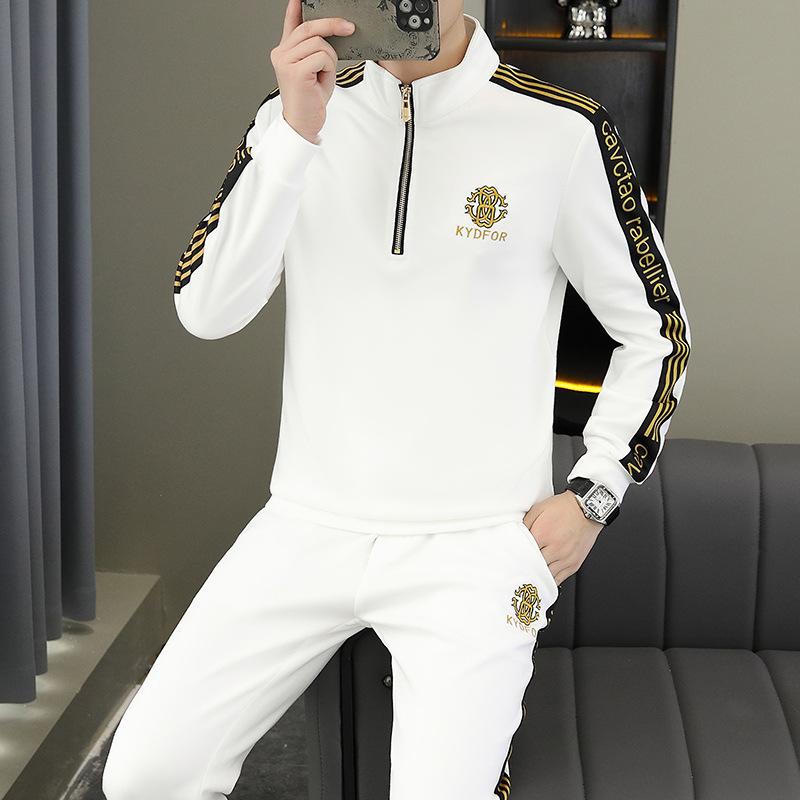 メンズ セットアップ 秋冬 ハーフジップ スウェット トレーナー 5分丈パンツ 上下セット 薄手 部屋着 ルームウェア スポーティー カジュアル 男性用