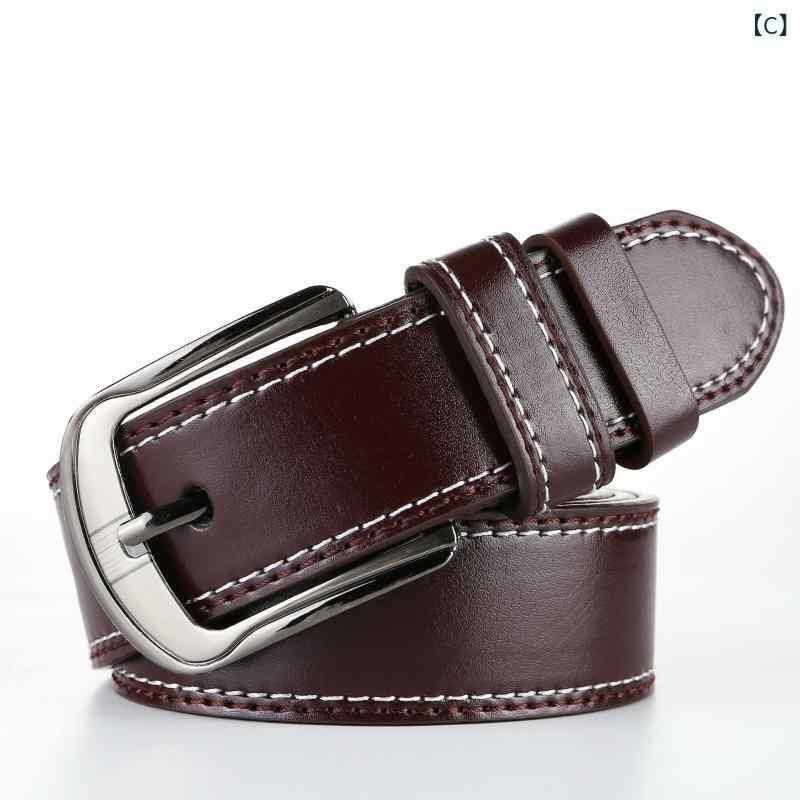 ベルト 男性用 PUレザー 合金製 バックル 幅広 韓国風 ファッション カジュアル レトロ ヴィンテージ 95cm 100cm 105cm 110cm 115cm ブラック ホワイト コーヒー色 キャメル レッドブラウン