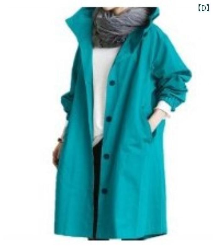 コート レディース 秋冬 中長丈 英国風 長袖 アウター ウエストマーク 無地 ゆったりサイズ 綿 混紡 カ..