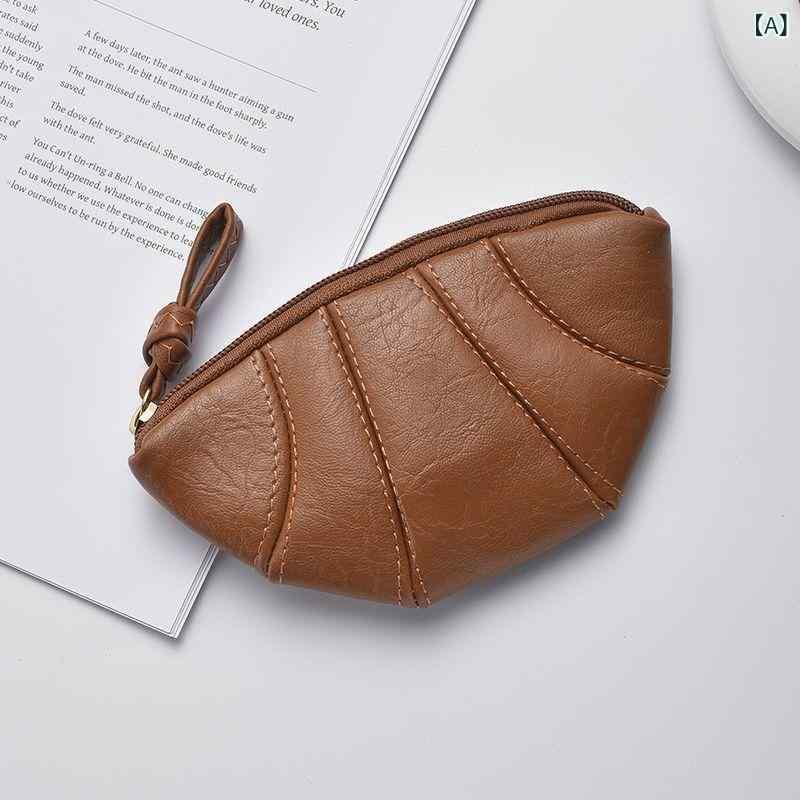 財布 レディース メンズ 牛角パン クロワッサン型 コインケース 大容量 PUレザー 防水 軽量 街頭スタイ..