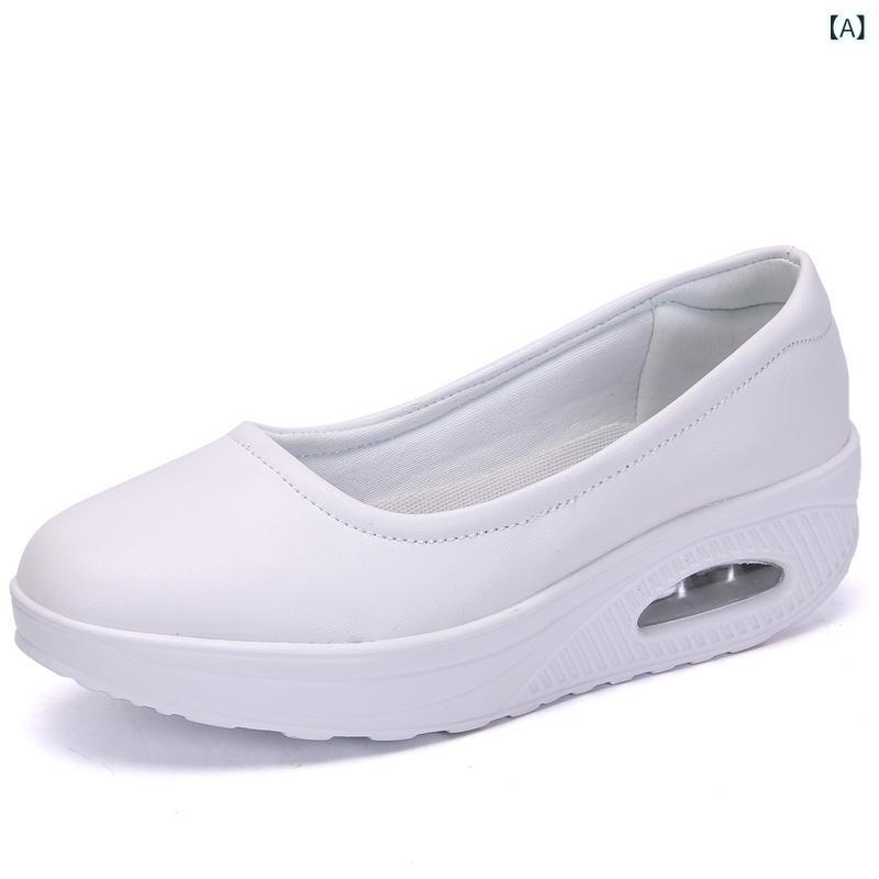 スニーカー レディース nursesシューズ 厚底 クッション性 歩きやすい 白 黒 ラウンドトゥ カジュアル スリッポン 婦人靴 通気性 デイリーユース