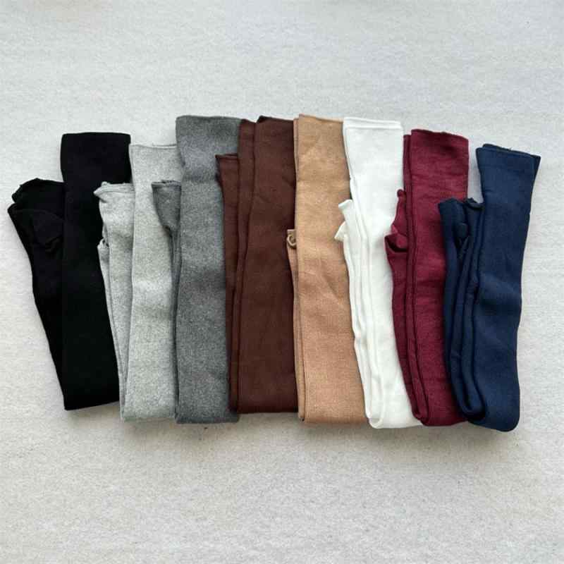 靴下 レッグウォーマー レディース ソックス ニーハイ 混紡 リブ編み 無地 黒 白 グレー ブラウン カーキ 秋冬 春 おしゃれ かわいい 冷え対策 防寒 あったか