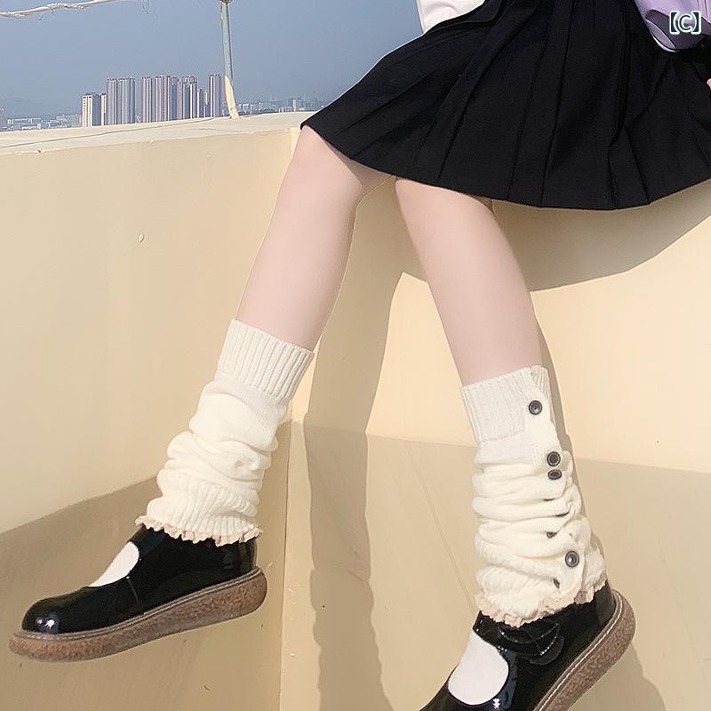 靴下 レディース レッグウォーマー ニット 厚手 防寒 あったか ソックス ケーブル編み 無地 秋冬