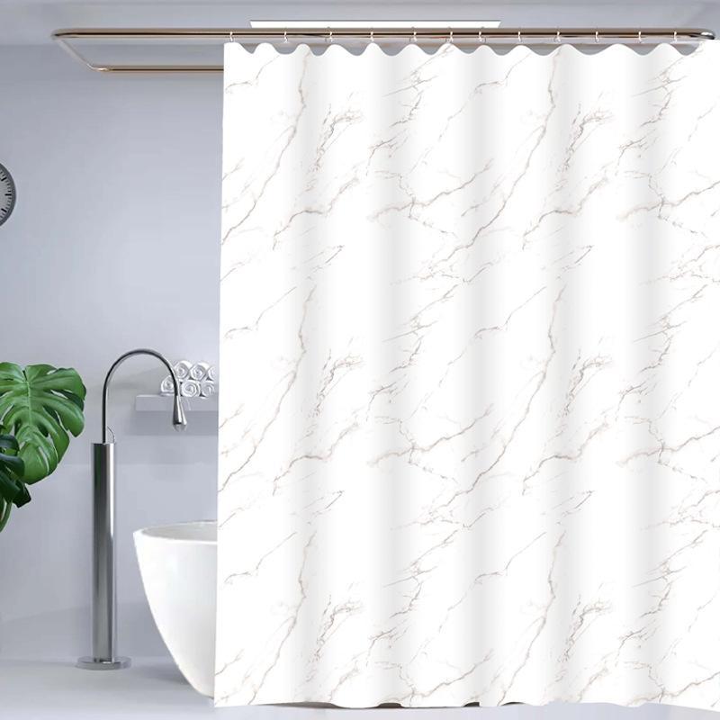 カーテン 大理石柄 PEVA 防水 防カビ バスカーテン 浴室 シャワーカーテン 厚手 半透明 180X180CM