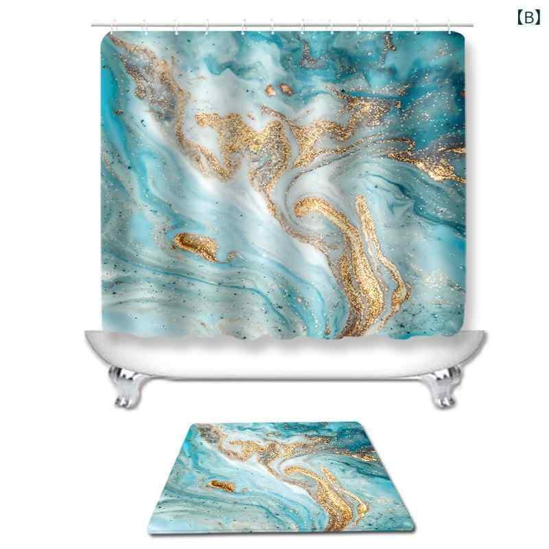 浴室 カーテン マット セット 大理石柄 ポリエステル製 ラグ バスマット トイレマット 寝室 タペストリー 軽量 模様替え