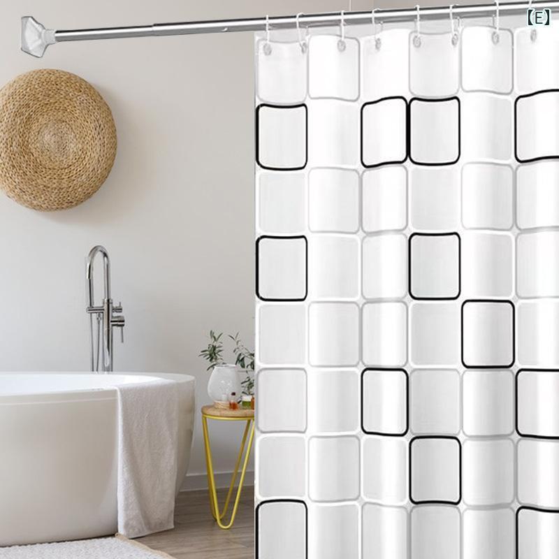 カーテン レディース 浴室用 防水 シャワーカーテン セット PEVA 間仕切り カーテン 遮光 小貝殻 白方..