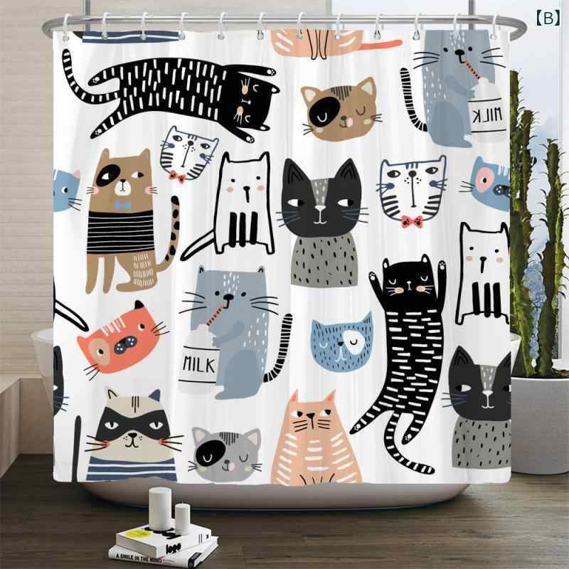 カーテン キッズ 子供用 バスカーテン 浴室 浴室用 間仕切り ポリエステル 防水 防カビ カートゥーン