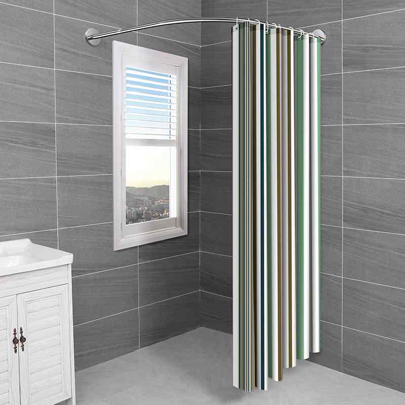 カーテン 防水 浴室用 間仕切り シャワーカーテン PEVA製 伸縮棒付き 花柄 バタフライ 格子柄 ストライプ ボーダー マリン風 無地