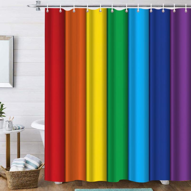 浴室カーテン ポリエステル製 防水 防カビ加工 バスカーテン セット ユニットバス用 間仕切り 速乾 軽量 シャワーカーテン リング付き アメリカンスタイル