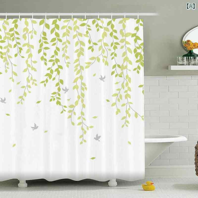 カーテン レディース 浴室用 間仕切り 防水 防カビ ポリエステル 風呂カーテン セット 風呂マット トイ..