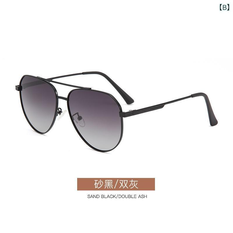 サングラス レディース メンズ 偏光 UV400 紫外線カット ドライブ 釣り 運転用 メタルフレーム 蛤蟆鏡 ブラック グレー 砂ブラック 全グレー 枪色